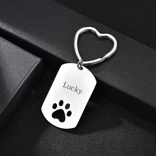 Stainless Steel Custom Dog Keychain