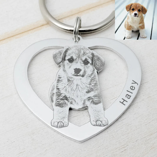 Personalized Heart Photo Keychain