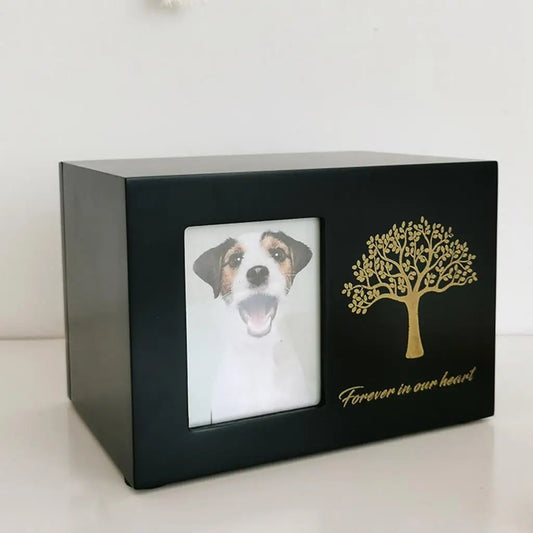 Wooden Pet Cremation Urn with Photo Frame