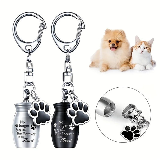 Paw Print Pet Urn Keychain